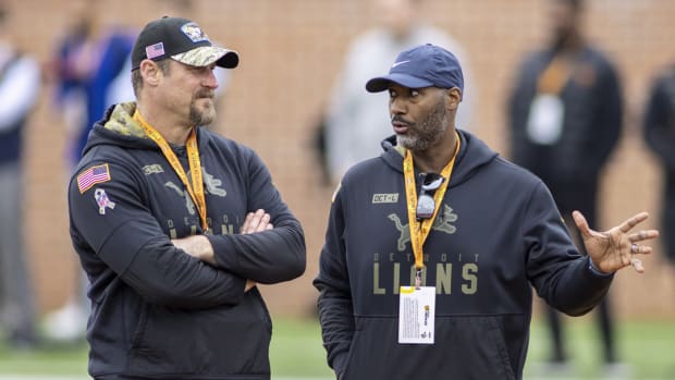 Detroit Lions head coach Dan Campbell and general manger Brad Holmes